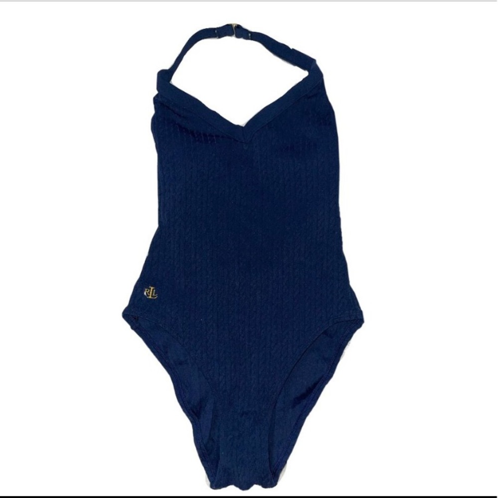Ralph Lauren Vintage Navy Blue One Piece Bathing Suit